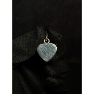 925 Sterling Silver Plain Heart Pendant Charm 0.81"